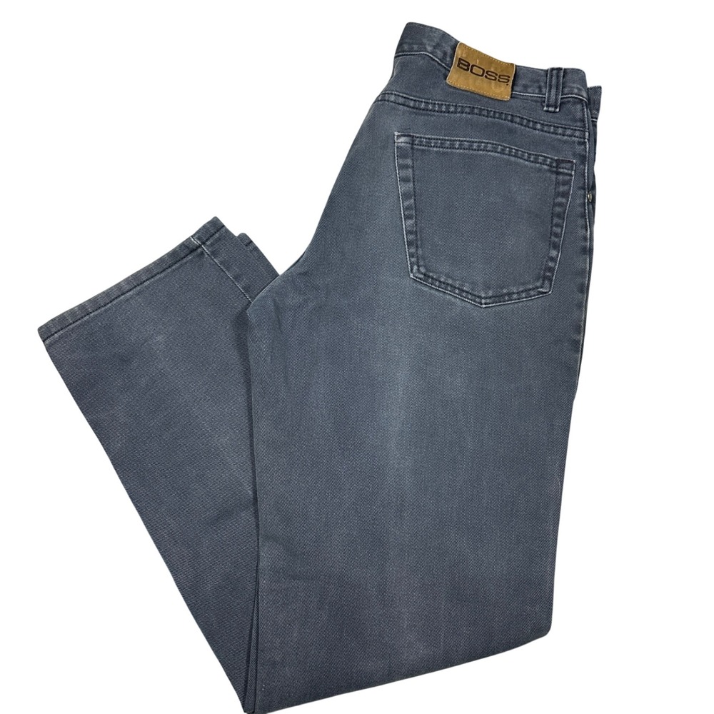 Vintage BOSS by IG Design Jeans Mens 33M Navy Blue Straight Leg Made in USA 90s